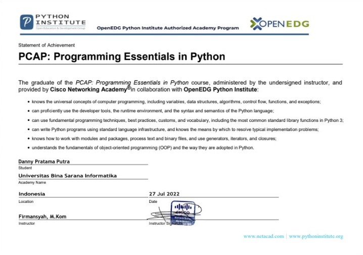 Python Certificate